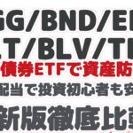 【AGG/BND/EDV/TLT/BLV/TMF】 米国債券ETFで 資産防衛！ 安定配当で投資初心者も安心？ 最新版徹底比較!