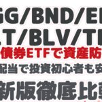 【AGG/BND/EDV/TLT/BLV/TMF】 米国債券ETFで 資産防衛! 安定配当で投資初心者も安心? 最新版徹底比較!