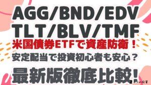 【AGG/BND/EDV/TLT/BLV/TMF】米国債券ETFで資産防衛！安定配当で投資初心者も安心？最新版徹底比較!