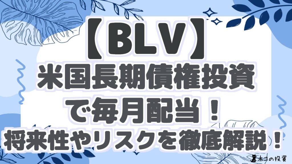 【BLV】 米国長期債権投資 で毎月配当! 将来性やリスクを徹底解説!
