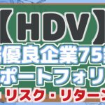 【HDV】 財務優良企業75銘柄 安定ポートフォリオ！ 配当・リスク・リターン分析