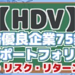 【HDV】 財務優良企業75銘柄 安定ポートフォリオ! 配当・リスク・リターン分析