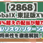 【2868】 GlobalX 東証版XYLD 年8%超えの配当が魅力! 配当/リスク/リターン分析 将来性を徹底解説!